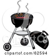 Poster, Art Print Of Hamburger Patties Cooking On A Charcoal Grill