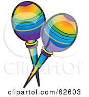 Poster, Art Print Of Rainbow Colored Mexican Maracas