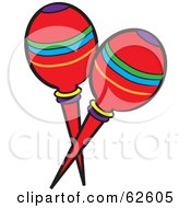 Royalty Free RF Clipart Illustration Of Red Mexican Maracas by Pams Clipart