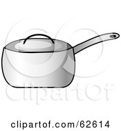 Royalty Free RF Clipart Illustration Of A Silver Covered Kitchen Pot by Pams Clipart