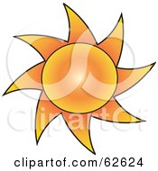 Royalty Free RF Clipart Illustration Of A Gradient Orange Sun by Pams Clipart