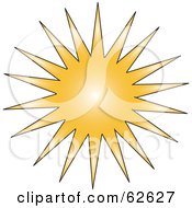 Royalty Free RF Clipart Illustration Of A Blaring Yellow Sun