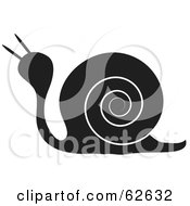 Royalty Free RF Clipart Illustration Of A Black And White Spiral Snail
