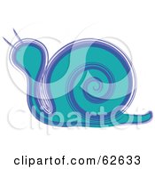 Royalty Free RF Clipart Illustration Of A Teal And Purple Snail