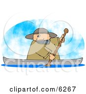 Man Rowing A Boat On A Lake