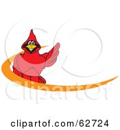 Red Cardinal Character School Mascot Orange Dash Logo