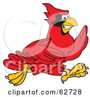 Poster, Art Print Of Red Cardinal Character School Mascot Running