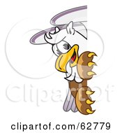 Poster, Art Print Of Griffin Character School Mascot Looking Around A Sign