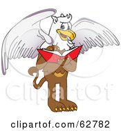 Poster, Art Print Of Griffin Character School Mascot Reading