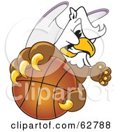 Griffin Character School Mascot Grabbing A Basketball