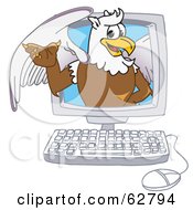 Poster, Art Print Of Griffin Character School Mascot In A Computer