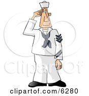 United States Navy Sailor Saluting Royalty Free Clipart Picture