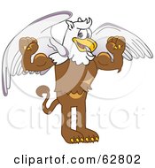 Griffin Character School Mascot Flexing