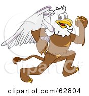 Poster, Art Print Of Griffin Character School Mascot Running