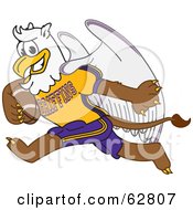 Poster, Art Print Of Griffin Character School Mascot Playing Football