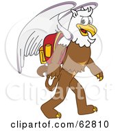 Poster, Art Print Of Griffin Character School Mascot Walking To School