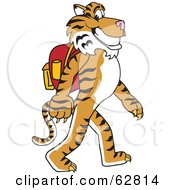 Tiger Character School Mascot Walking To School