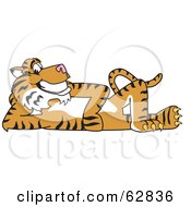 Poster, Art Print Of Tiger Character School Mascot Reclined