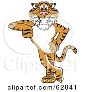 Royalty Free RF Clipart Illustration Of A Tiger Character School Mascot Leaning by Toons4Biz #COLLC62841-0015