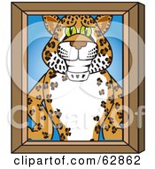 Poster, Art Print Of Cheetah Jaguar Or Leopard Character School Mascot Portrait