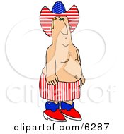 Man Wearing American Colors On Independence Day Clipart Picture by djart