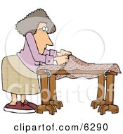 Woman Making A Quilt Clipart Picture by djart