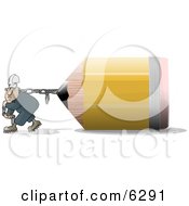 Poster, Art Print Of Man Pulling An Oversized Pencil