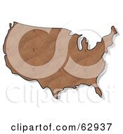 Cut Wood Textured Usa Map