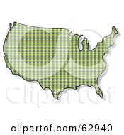 Green Plaid Usa Map