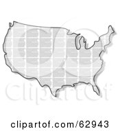 Royalty Free RF Clipart Illustration Of A News Print USA Map by djart