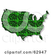Poster, Art Print Of Green And Black Binary Usa Map