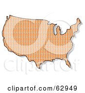 Poster, Art Print Of Heart Patterned Usa Map