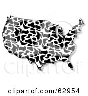 Royalty Free RF Clipart Illustration Of A Cow Spotted USA Map by djart