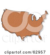 Royalty Free RF Clipart Illustration Of A Brown Weave Textured USA Map by djart