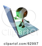 Pete Man Character Standing On A Laptop And Pointing At The Screen