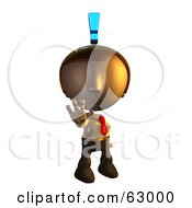 Pete Man Character Holding Out His Hand With An Exclamation Point Above His Head