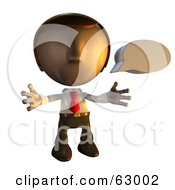 Royalty Free RF Clipart Illustration Of A Pete Man Character With A Speech Bubble by AtStockIllustration