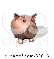 Poster, Art Print Of Pink 3d Piggy Bank With His Snout Facing Front