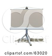 Poster, Art Print Of 3d Roll Down Projection Screen On A Tripod