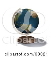 Royalty Free RF Clipart Illustration Of A 3d World Globe On A Stand
