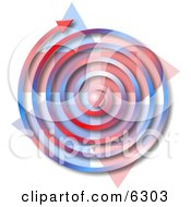 Red White Blue Spiral Arrow Clipart Picture