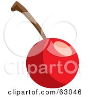 Poster, Art Print Of Shiny Red Bing Cherry With A Stem
