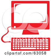 Poster, Art Print Of Retro Styled Red Desktop Computer