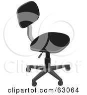 Royalty Free RF Clipart Illustration Of A Simple Black Computer Chair by Rosie Piter
