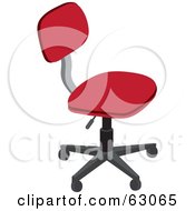 Royalty Free RF Clipart Illustration Of A Simple Red Computer Chair by Rosie Piter