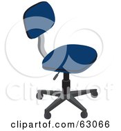 Poster, Art Print Of Simple Blue Computer Chair