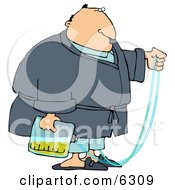 Poster, Art Print Of Obese Man With A Medical Condition That Requires The Use Of A Catheter And Urine Bag