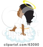 Poster, Art Print Of Innocent Indian Angel Girl Sitting On A Cloud