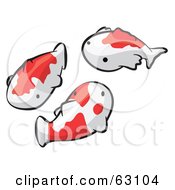 Royalty Free RF Clipart Illustration Of Animal Factor White And Orange Koi Fish by Leo Blanchette #COLLC63104-0020