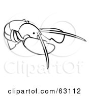 Royalty Free RF Clipart Illustration Of A Black And White Animal Factor Lobster